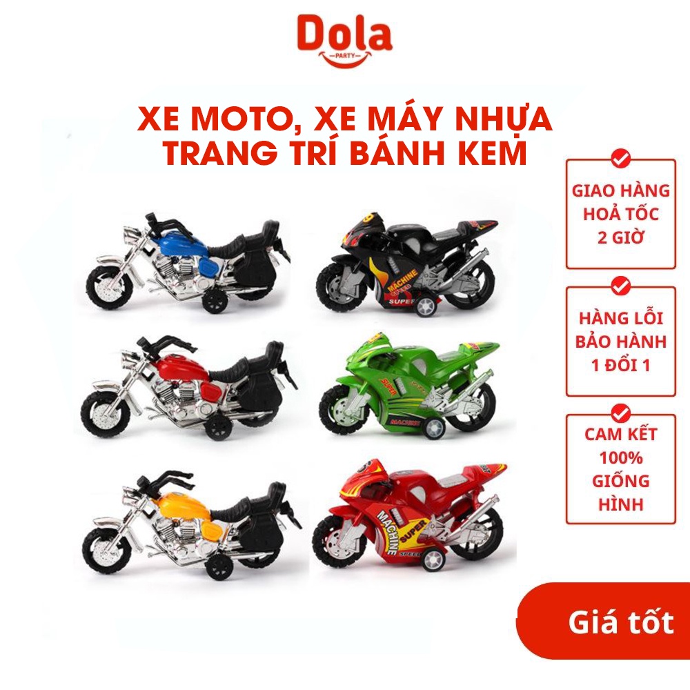Mô hình Xe moto, xe máy nhựa trang trí bánh Phụ kiện trang trí bánh sinh nhật bánh kem