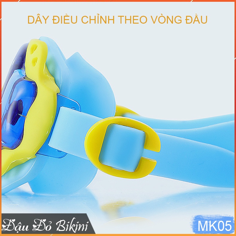 Kính bơi cho bé phối màu rực rỡ, chống vào nước và đọng hơi , đệm mềm dễ chịu cho mắt, dây điều chỉnh | MK05