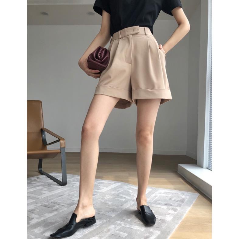 Quần đùi short đũi xếp ly cạp cao MaiRin Fashion quần sooc form rộng 066