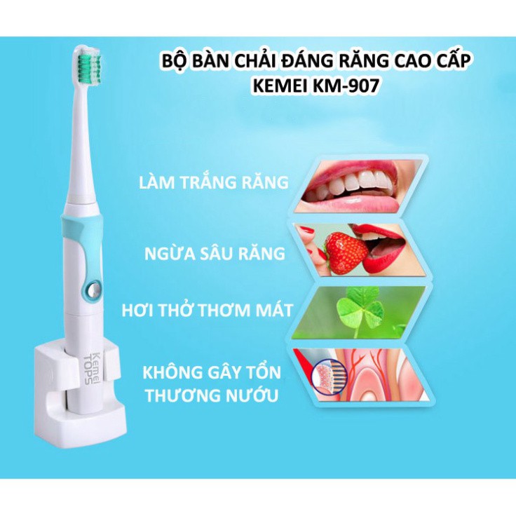 Bàn Chải Đánh Răng Điện tự động Kemei KM-907