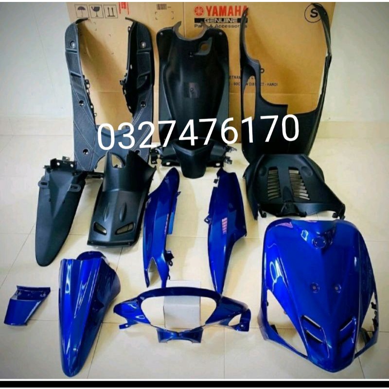 Bộ nhựa dàn áo xe ga MiO đời đầu màu xanh zin yamaha
