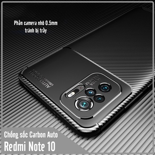 Ốp lưng cho Xiaomi Redmi Note 10 chống sốc Carbon Auto Focus