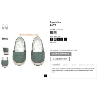 Giày H&M kaki rêu xuất dư xịn siêu đẹp