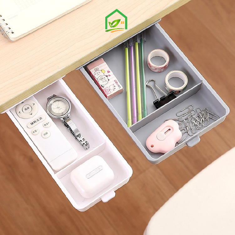 Hộc Ngăn Kéo Bàn Mini NK2, Tủ Kéo Dưới Bàn Có Keo Dán Để Văn Phòng Phẩm, Lưu Trữ Đồ Đa Năng