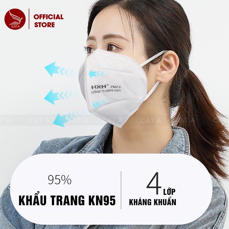 Khẩu trang KN95 - 4 lớp lọc đến 99% bụi mịn, bảo vệ an toàn, ngăn ngừa vi khuẩn !