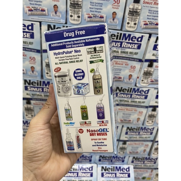 BỘ XỊT RỬA MŨI NEILMED SINUS RINSE 50 gói muối nhập usa