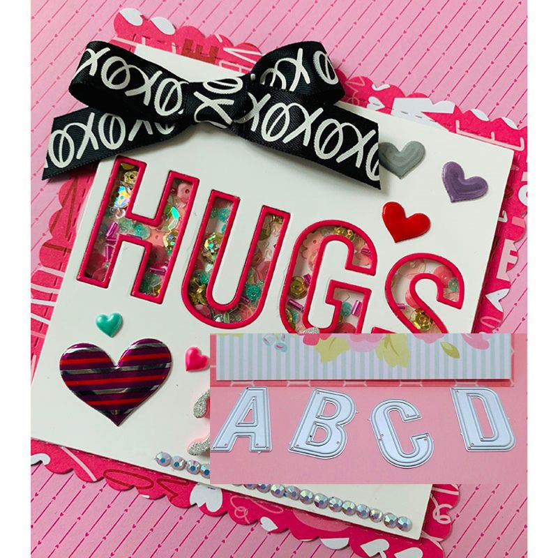 Khuôn Cắt Giấy Làm Từ Kim Loại Hình Chữ Cái Alphabet Trang Trí Scrapbook