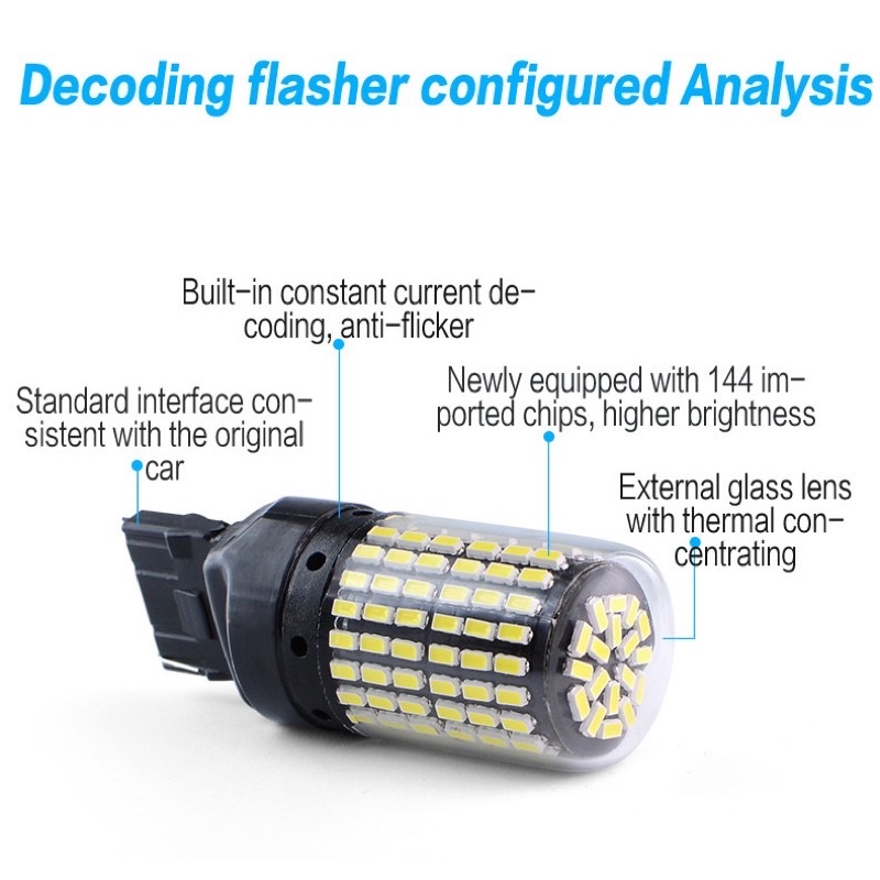 Bóng đèn led xi nhan, phanh, hậu chân cắm T20/ 7743