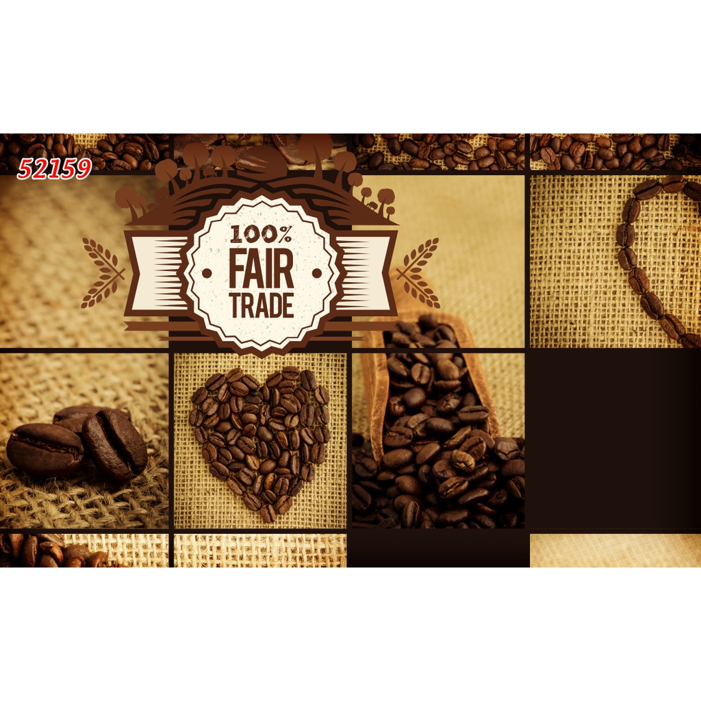 Tranh dán tường Quán Cafe, Trà Sữa, Trang Trí Cửa Hàng 3D khổ lớn