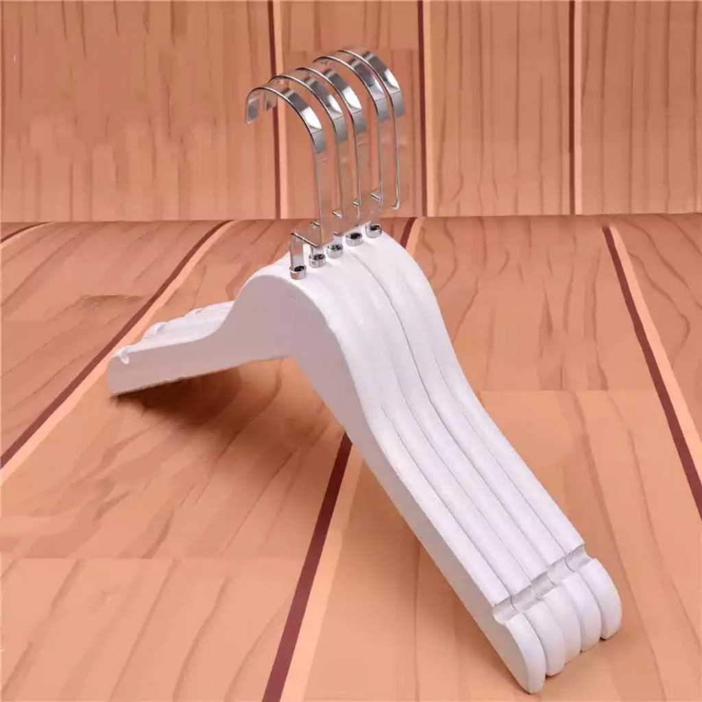 Móc Gỗ Trắng Treo Quần Áo KTN (50 móc)