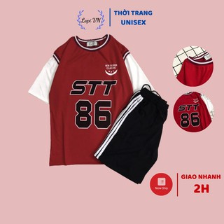Set Đồ Bộ Bóng Rổ Nam Nữ Mẫu Số 86 STT Phong Cách Ulzzang- Lapi Vn, Phom Unisex, Freesize Chất Cotton Không Phai