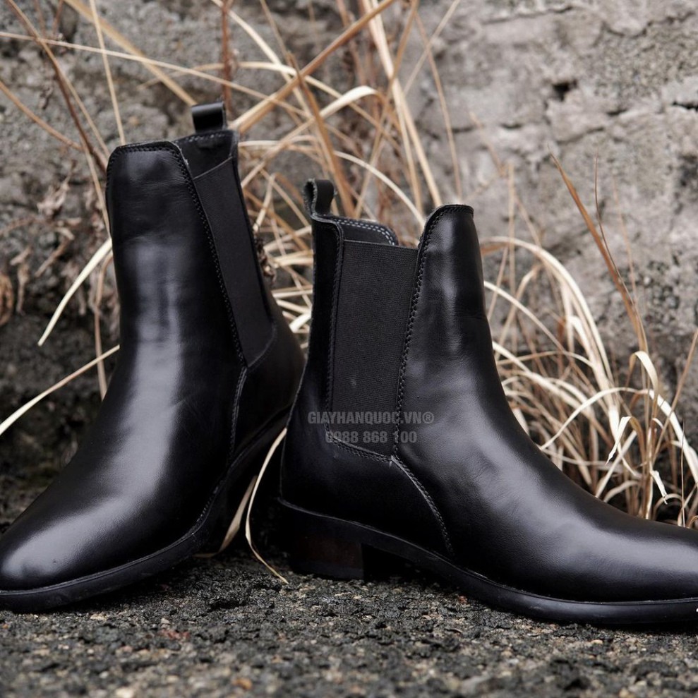 Giày Heels Chelsea Boots thời trang nam chất liệu da bò nguyên tấm đế độn 4.5cm | BigBuy360 - bigbuy360.vn