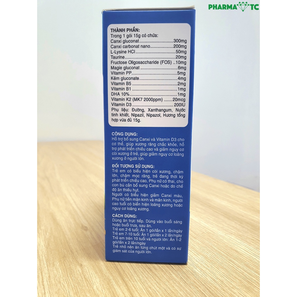 Thạch Canxi Rhino, giúp tăng chiều cao, giảm loãng xương với Vitamin D3 - Hộp 20 gói 15g - PharmaOTC