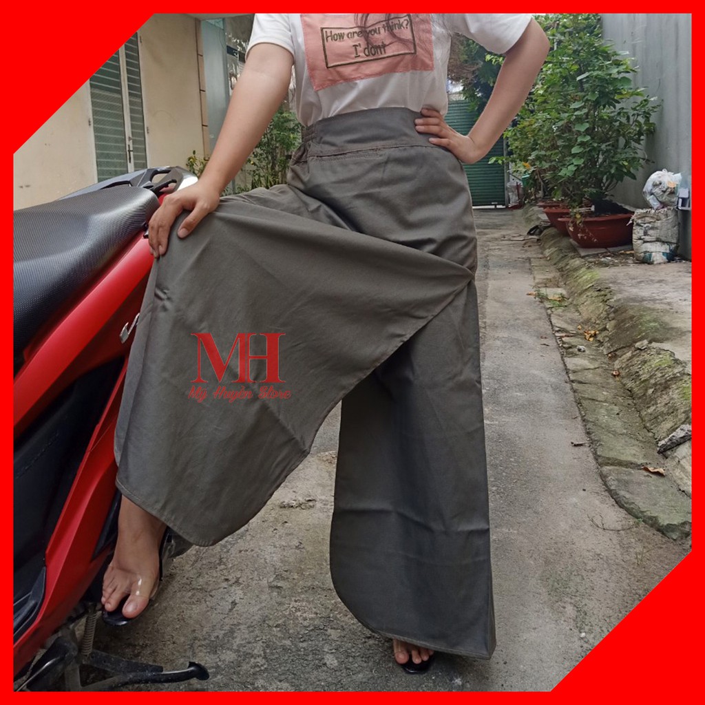 [ Ảnh Tự Chụp ] Váy Chống Nắng Xẻ Tà Cho Nữ Chất Liệu Kaki Mềm, Mịn & Mát Với Độ Co Dãn Cực Tốt