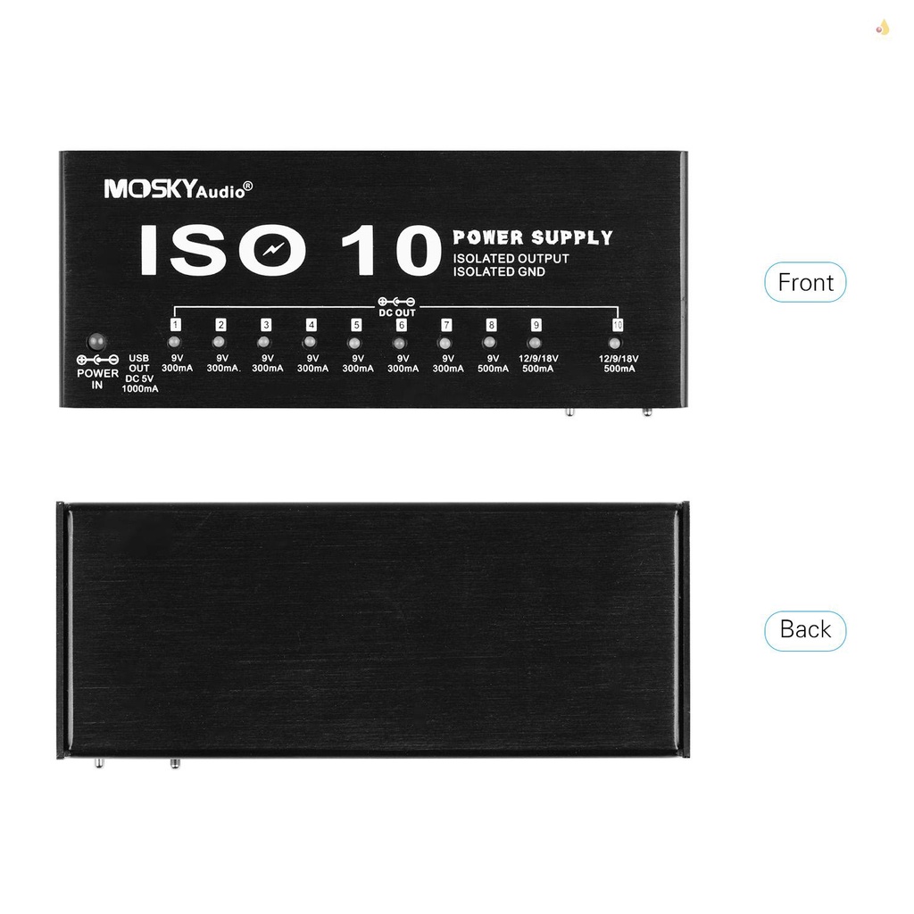 Bộ Nguồn Tạo Hiệu Ứng Cho Đàn Guitar ISO-10 10 Đầu Ra DC 5V USB Đầu Ra 5V 9V 12V 18V