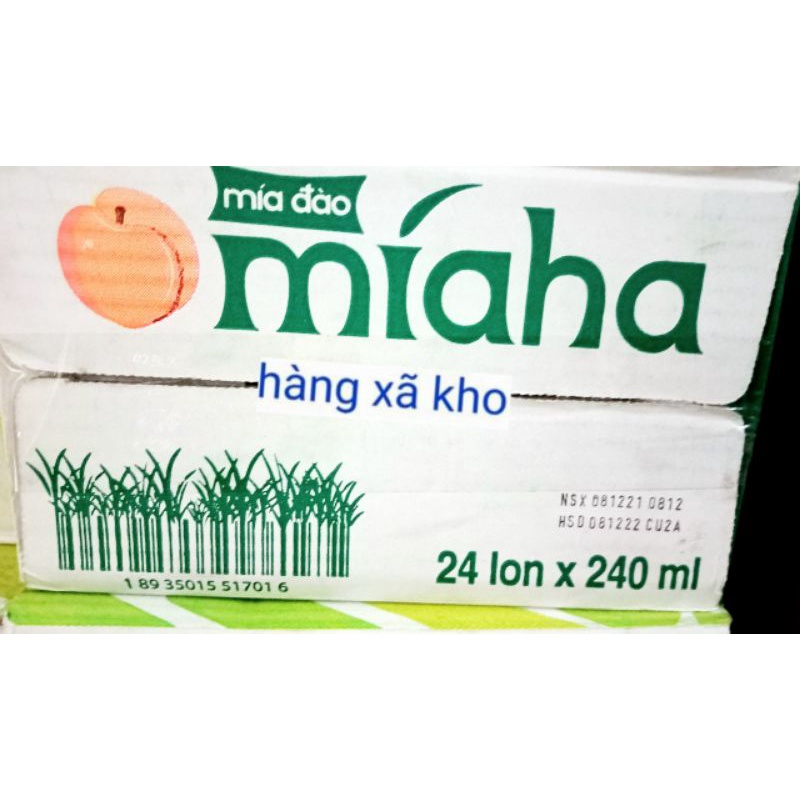 Thùng 24 lon Nước mía Míaha 3 vị 100% tự nhiên, lon 240ml.hsd;4/2024