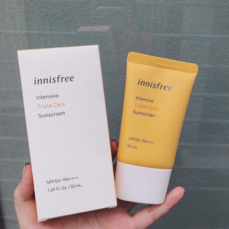 Kem Chống Nắng cho da nhạy cảm, da khô, da dầu Innisfree Triple Care Shield Vàng Hồng SPF 50PA++++ | BigBuy360 - bigbuy360.vn