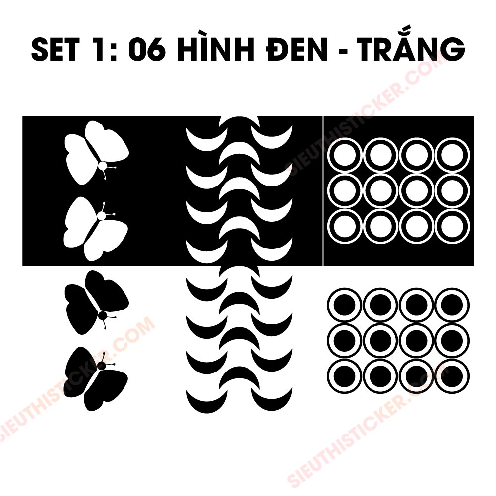 Hình dán decal  kích thích thị giác dành cho trẻ sơ sinh giúp trẻ phát triển từ nhỏ