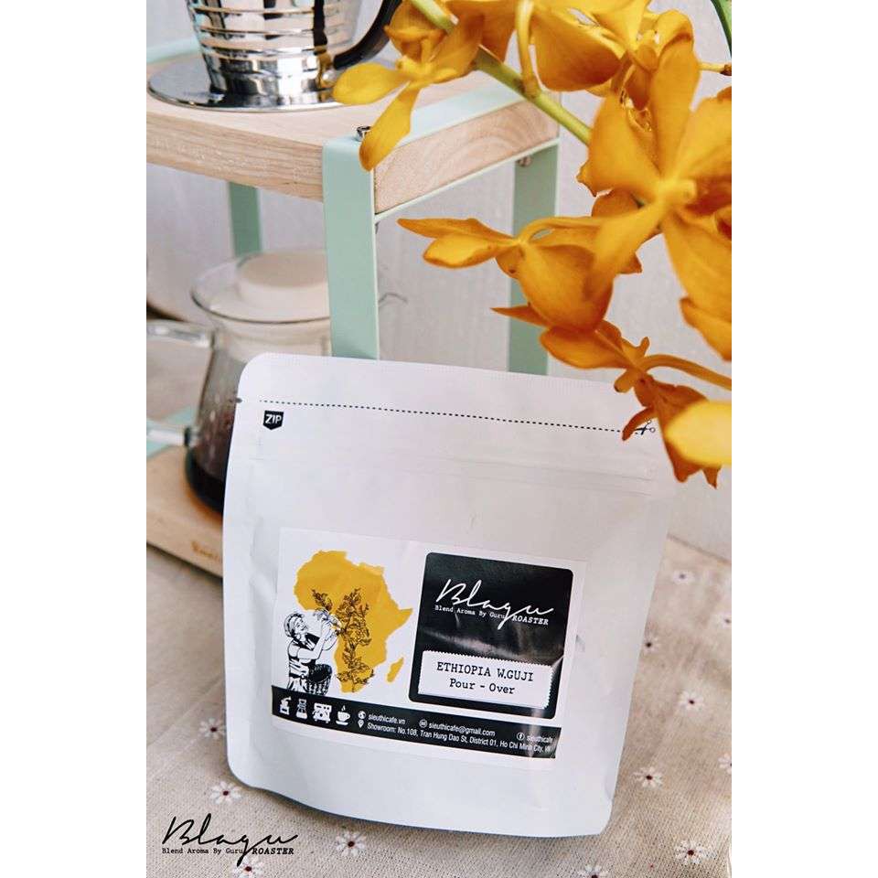 Cà phê Blagu hạt đã rang, Ethiopia Sidamo Guji Bensa | 100% Arabica - Guji Heirloom | Light Medium 100g