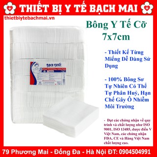 Bông Y Tế Bạch Tuyết Cắt Sẵn 7x7,10x10cm