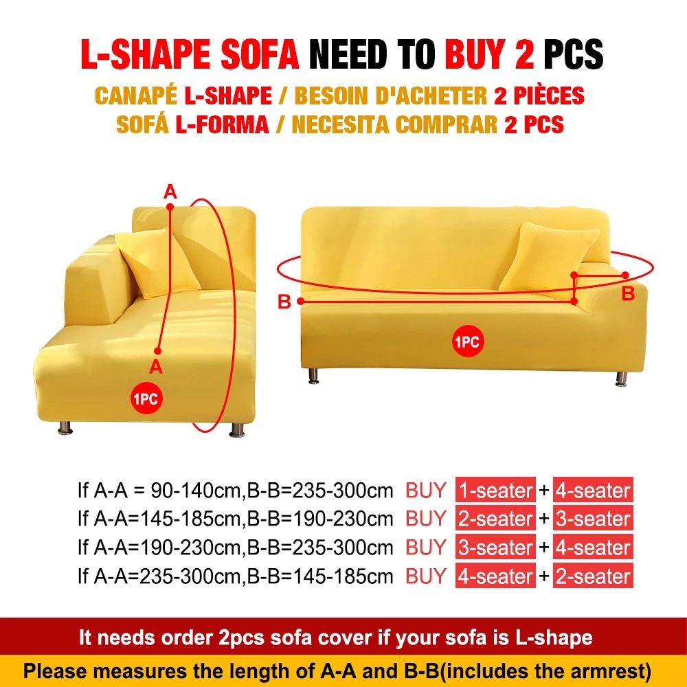 1 Vỏ Bọc Ghế Sofa Vải Nhung Co Giãn Hình Chữ L