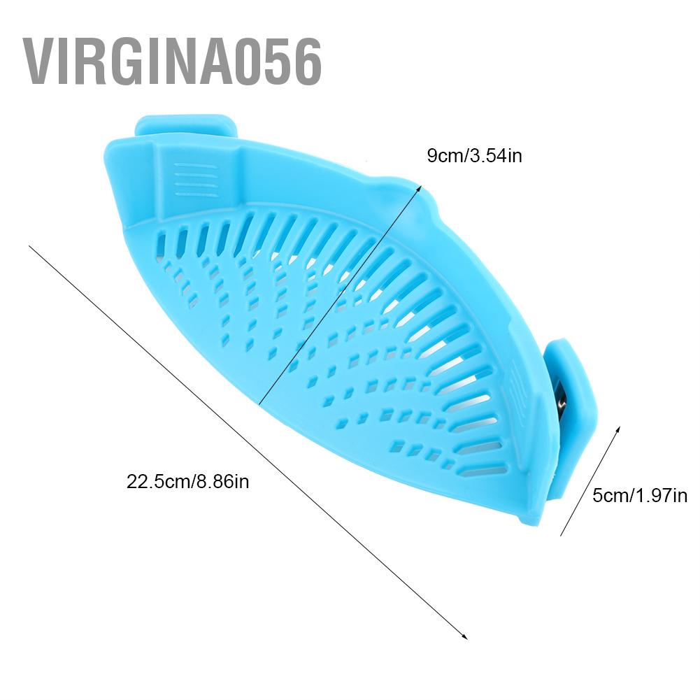 Virgina056 Pan Pot Silicone Strainer Kitchen Filter Colanders for Noodles Vegetables Food Drainer
