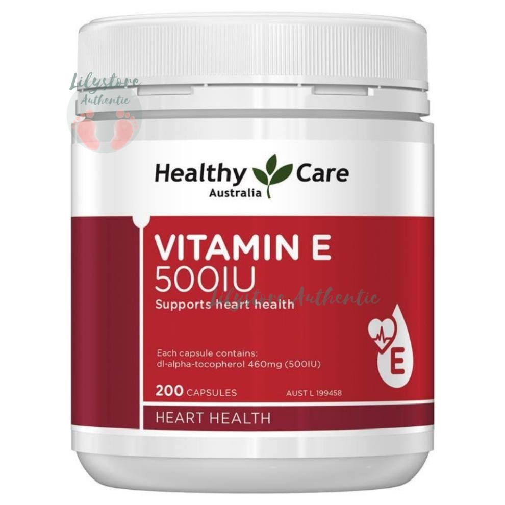 Viên uống bổ sung Vitamin E Healthy Care 500IU 200 viên của Úc (Mẫu mới) chính hãng