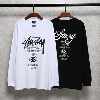 Áo Thun Tay Dài In Chữ Stussy Đơn Giản Hợp Thời Trang