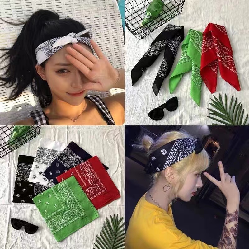 Khăn Vuông Cotton Lanh Phong Cách hip hop Đường Phố Dành Cho Nữ 55