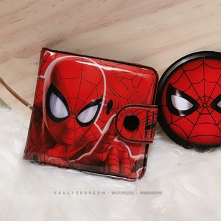 Bóp ví tiền ngang 2 mặt hình người nhện Spiderman chỉ tay full màu đỏ cho bé trai (Thái Lan) - 105NSPM31495 - (9.5x1x9cm