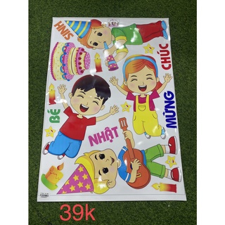 Combo 18 chủ đề tranh decal mầm non trang trí các góc
