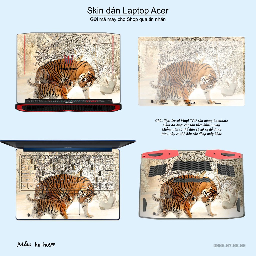 Skin dán Laptop Acer in hình Con hổ (inbox mã máy cho Shop)