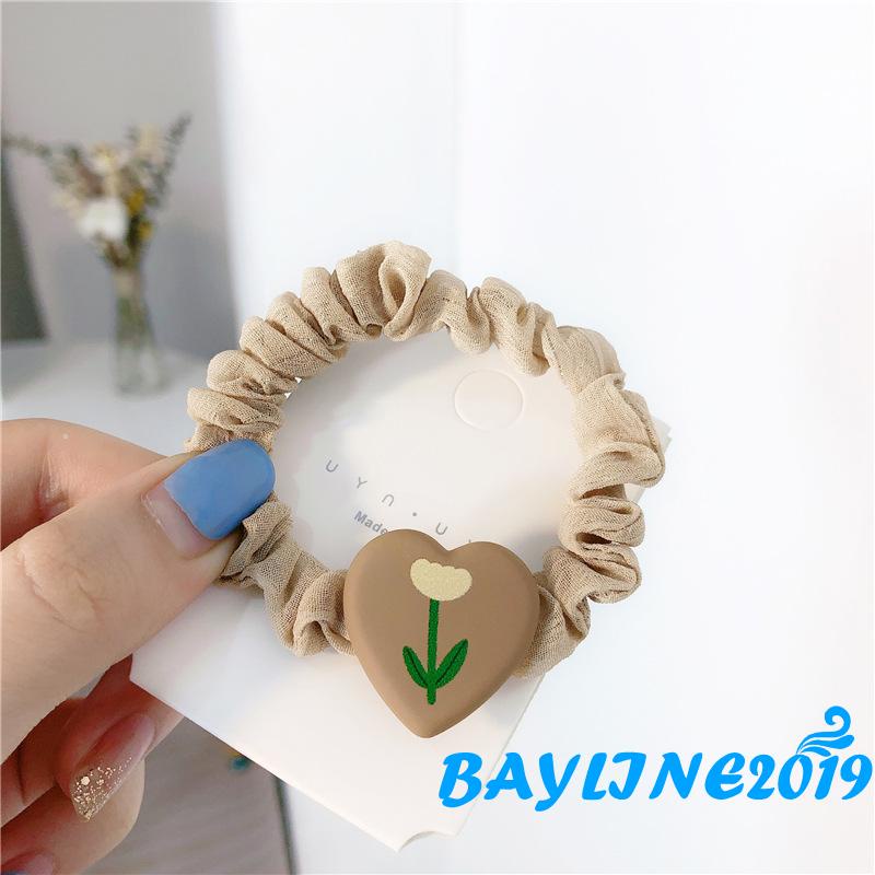 Dây buộc tóc hình trái tim hoạt hình phong cách Hàn Quốc dễ thương cho bé gái