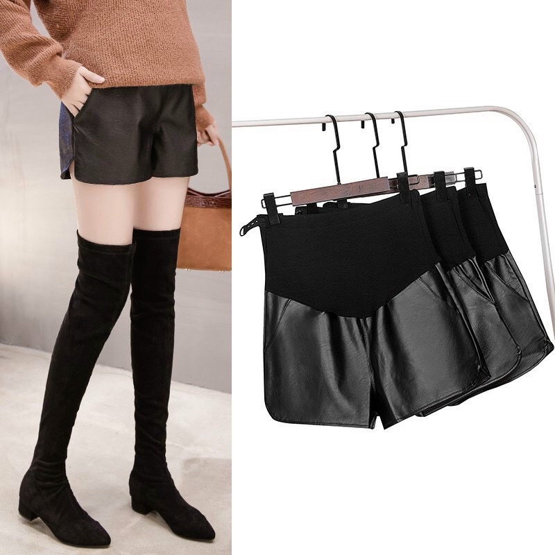 Quần sóc bầu da can bụng chun chỉnh thoải mái