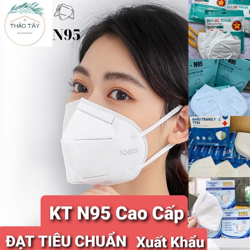 Hộp 10 Chiếc Khẩu Trang N95 Cao Cấp 5 Lớp Kháng Khuẩn Đủ Tiêu Chuẩn Xuất Khẩu