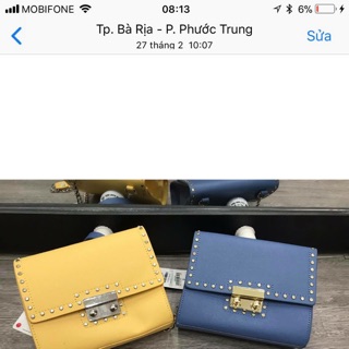 Túi zara aut newtag 100% màu xanh , viền đinh ..........................................................................