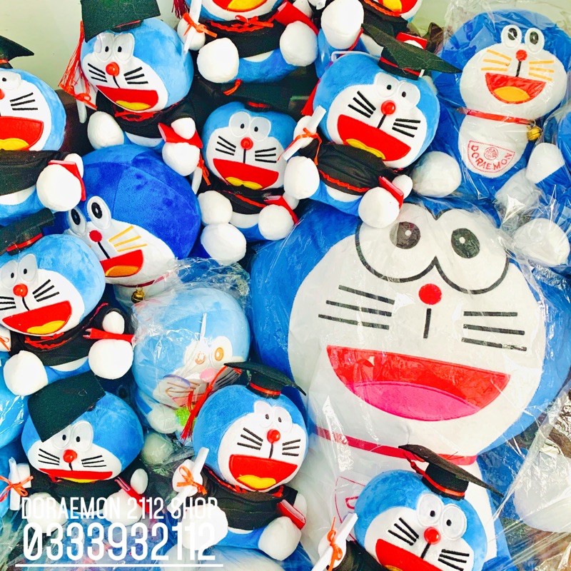 Gấu bông tốt nghiệp Doraemon cao 22cm