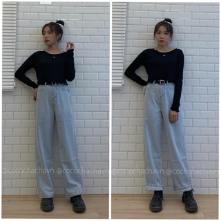 #Q1072CS quần jeans suông rộng