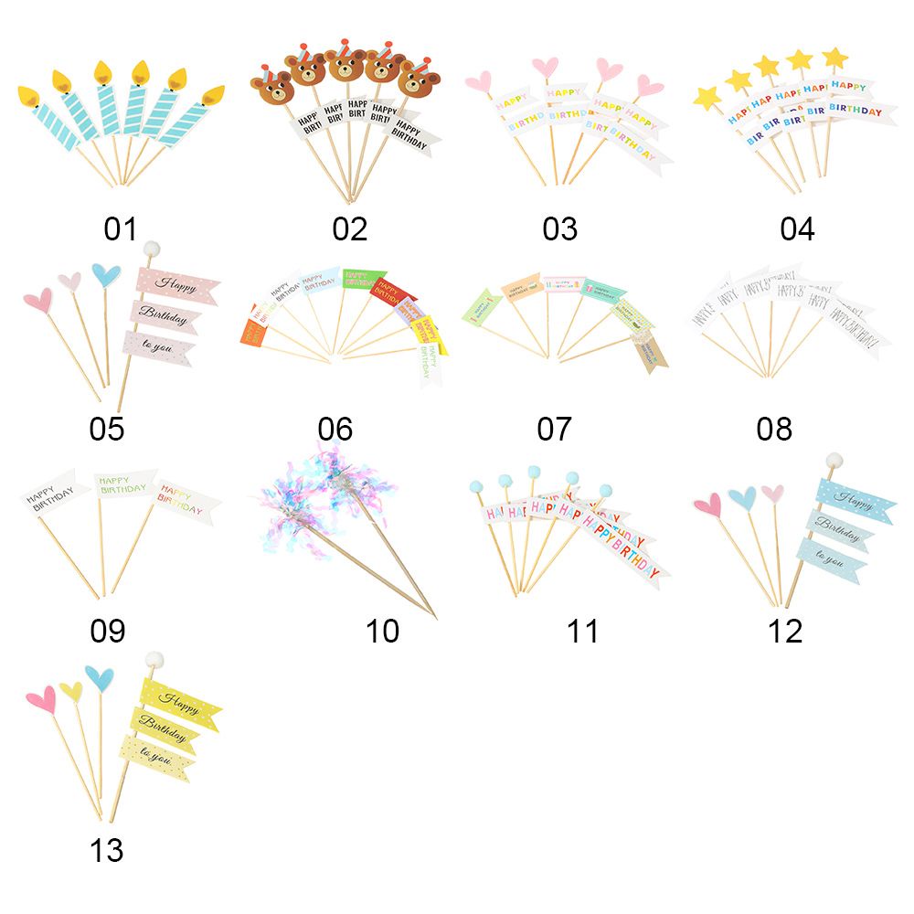 CONOPERY 1 Bộ que cắm trang trí bánh kem nhiều màu sắc dành cho trẻ em