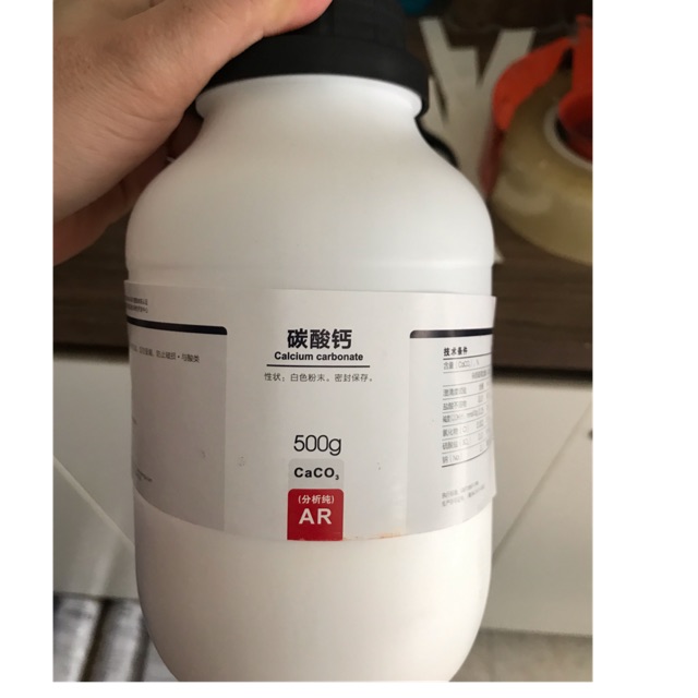 Hoá chất calcium carbonate CaCO3 lọ 500g canxi cacbonat Xylong