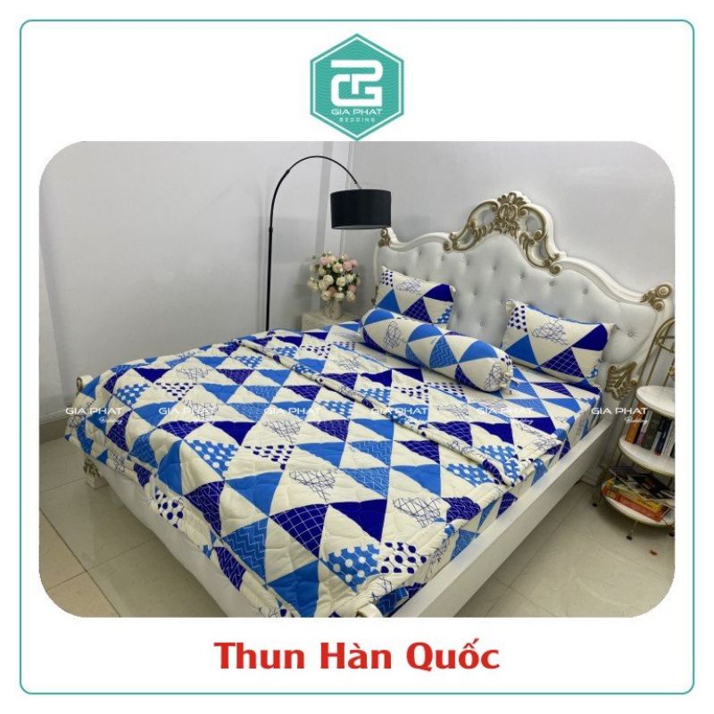 Bộ ga gối 1m2×2m Thun Lạnh Hàn Quốc 4 Món ( 1 ga bọc + 2 vỏ gối nằm + 1 vỏ gối ôm )