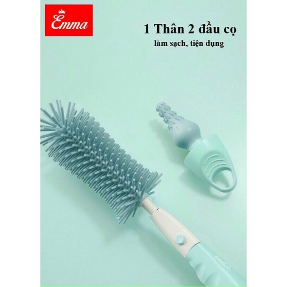 Cọ Bình Sữa Silicon Và Cọ Mút Emma Kids 4 Trong 1 Đa Năng