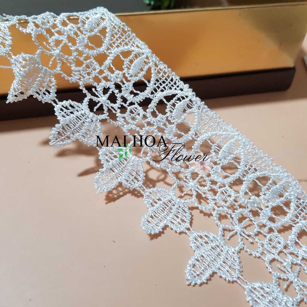RC26 Cuộn 4 mét dây ren viền may đồ ren thêu hoa ren chỉ thêu rộng 6cm Maihoaflower