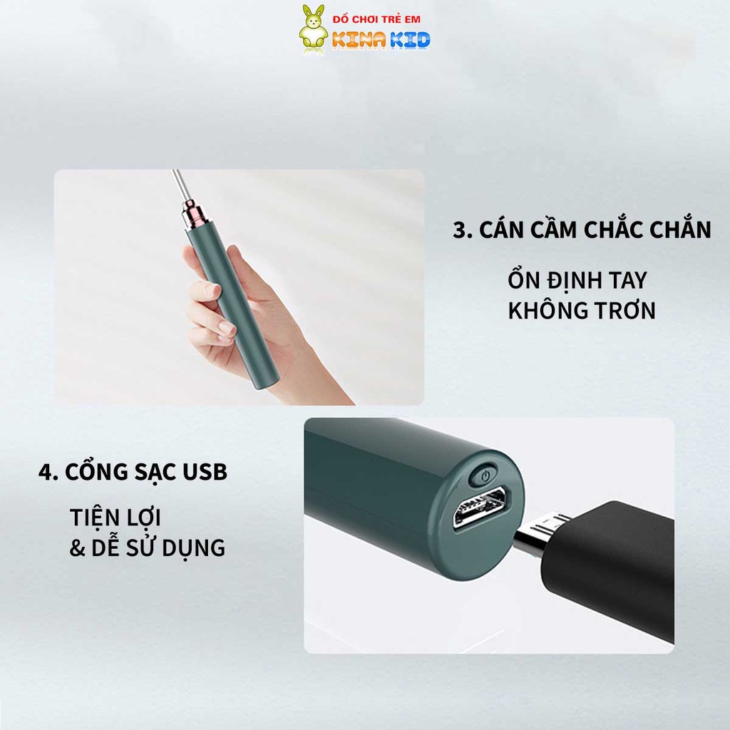 Camera Nội Soi Lấy Ráy Tai Thông Minh Siêu Nét Cao Cấp V105S, Kết Nối Wifi, Có Đèn Led Siêu Sáng, Pin Sạc Được