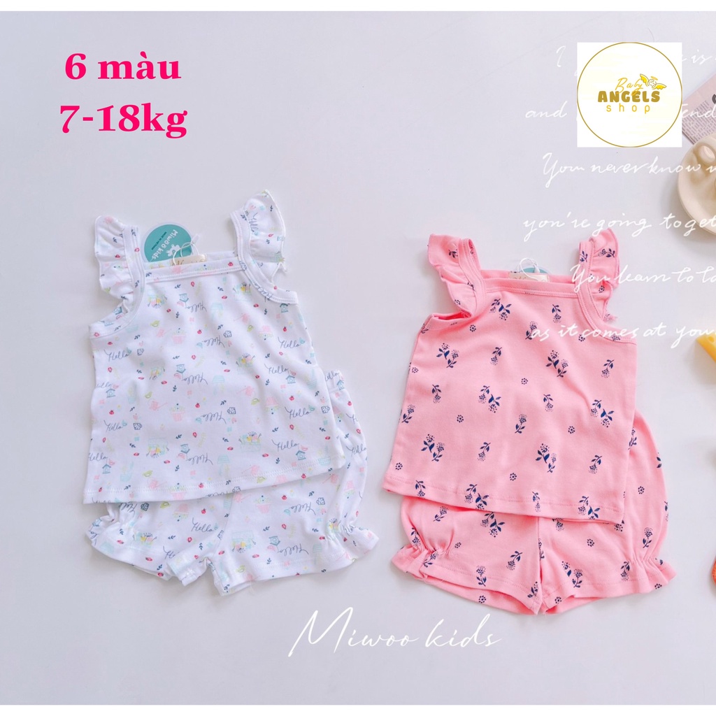 Đồ bộ 2 dây cánh tiên mặc nhà mát mẻ cho bé gái 7-17kg