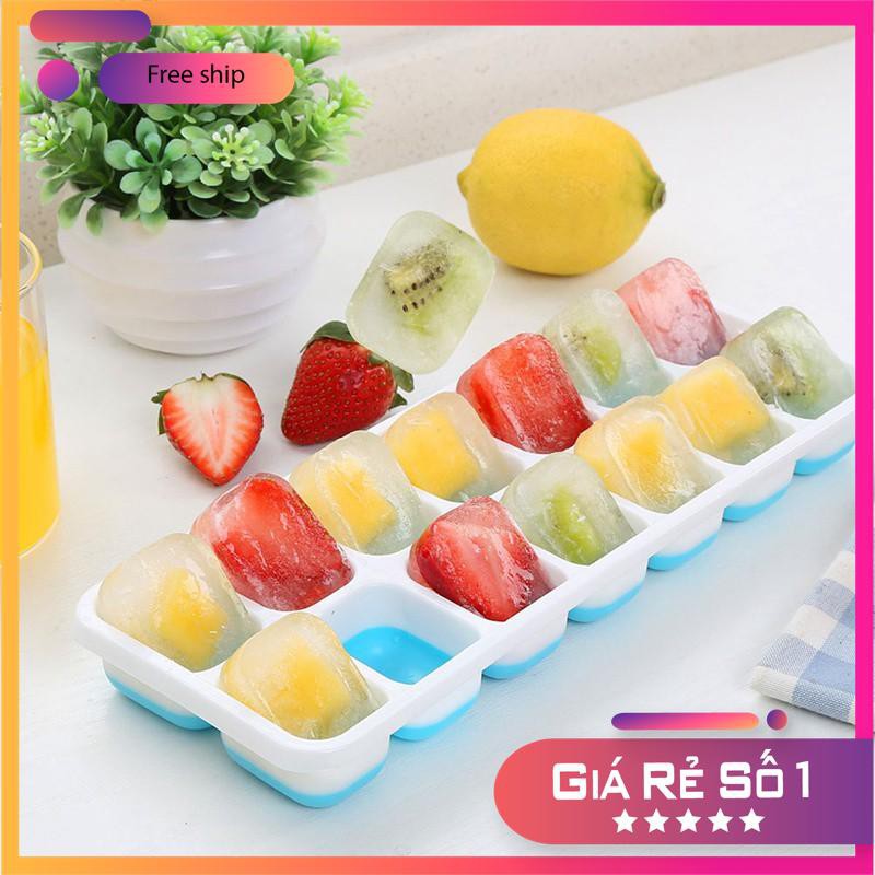 Khay làm đá silicon 14 ô (có nắp đậy) tiện lợi. | BigBuy360 - bigbuy360.vn