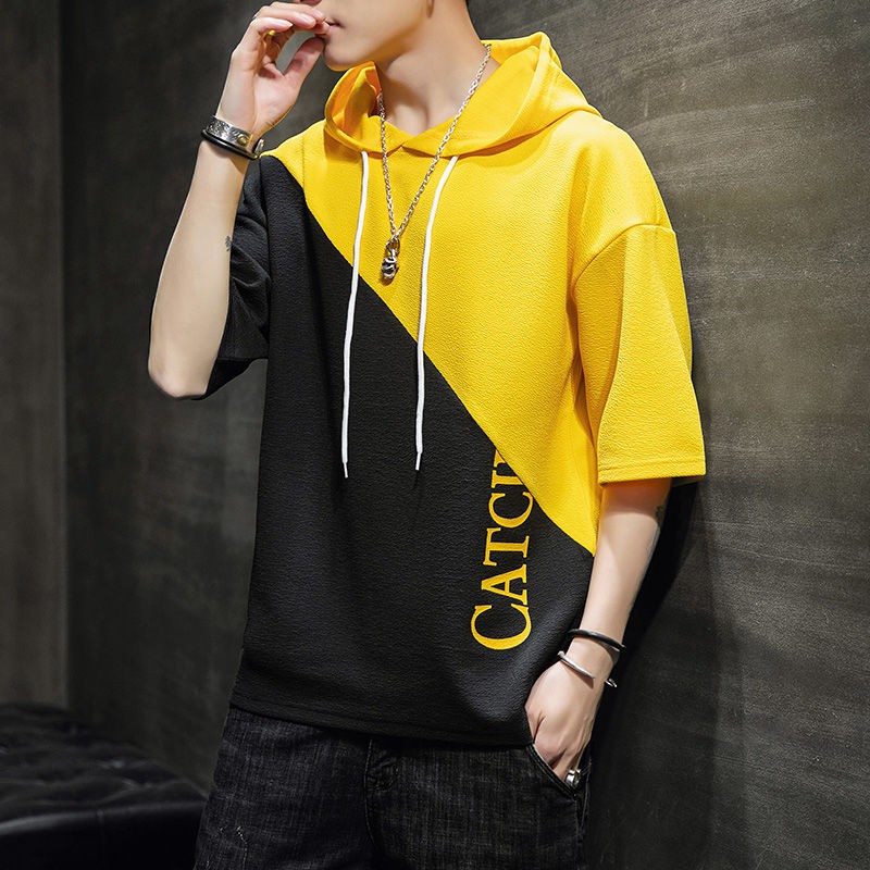 Áo Hoodie Thể Thao Ngắn Tay Dáng Rộng Thời Trang Mùa Hè Dành Cho Nam