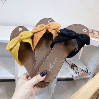 Dép Nơ Nữ Quai Ngang Hàn Quốc Phối Nơ Đen Vàng Nâu Sang Chảnh - Dép Nữ Thời Trang Đẹp Cute