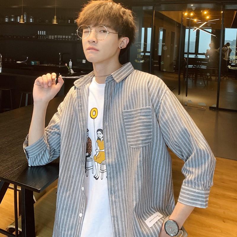 Áo Khoác Sơ Mi Tay Lỡ Phong Cách Hàn Quốc Dành Cho Nam