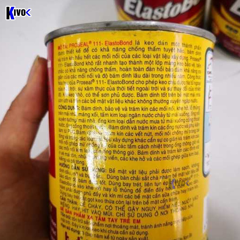 [DẠNG LON] Keo Chống Dột / Keo Chống Thấm Elastobond Proseal 111 490g - Keo Chống Thấm Nước Trần Nhà Bê Tông Thấm Tường